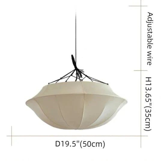 Vintage French Style Cream White Silk Umbrella Chandelier - D19.5''*H13.65''Black EdgeWarm LightBlushlighting