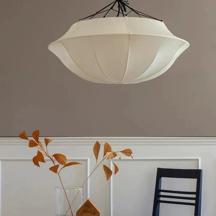 Vintage French Style Cream White Silk Umbrella Chandelier - Blushlighting