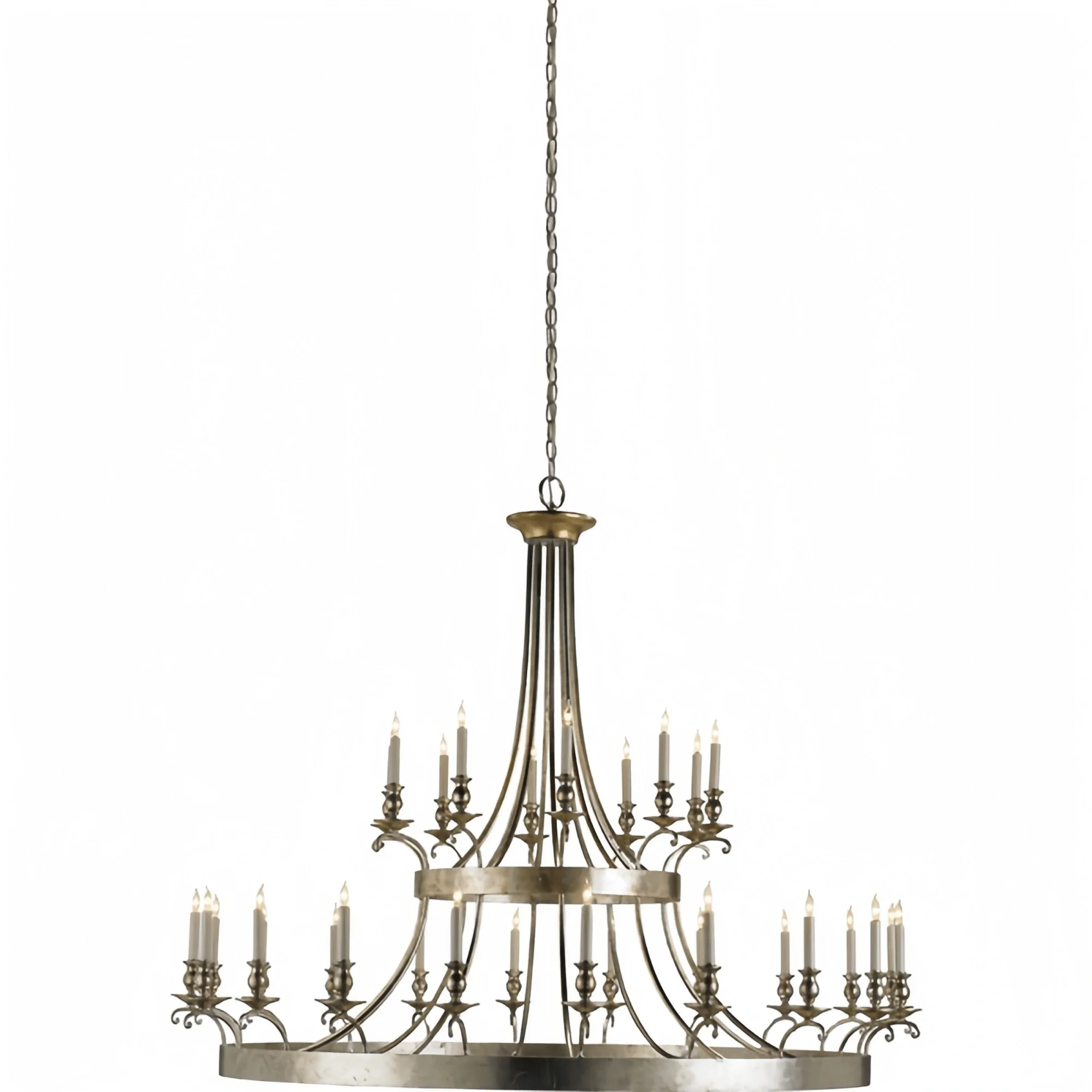 Vintage Large Iron Chandelier with Candle Rustic Farmhouse Pendant Lighting - Blushlighting