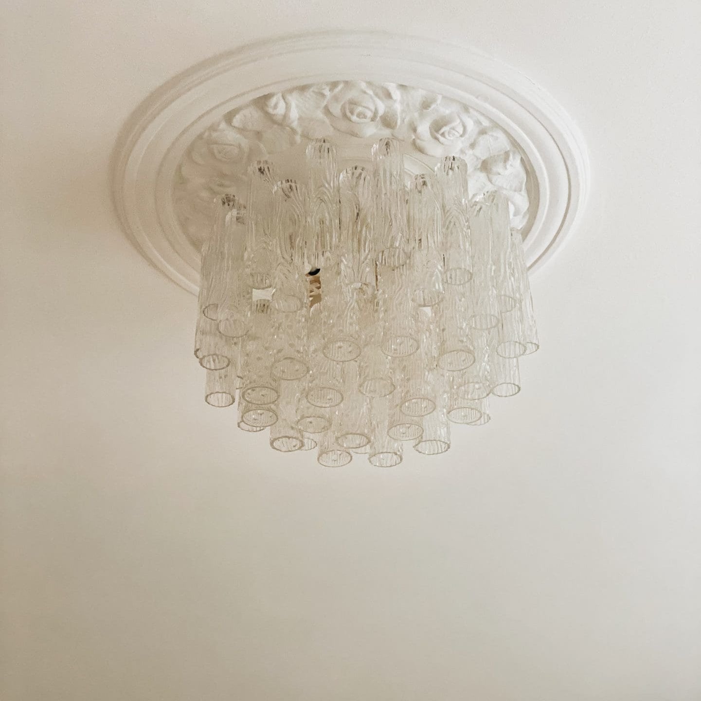 Vintage – Murano chandelier for Venini – 1970 – Transparent - Blushlighting