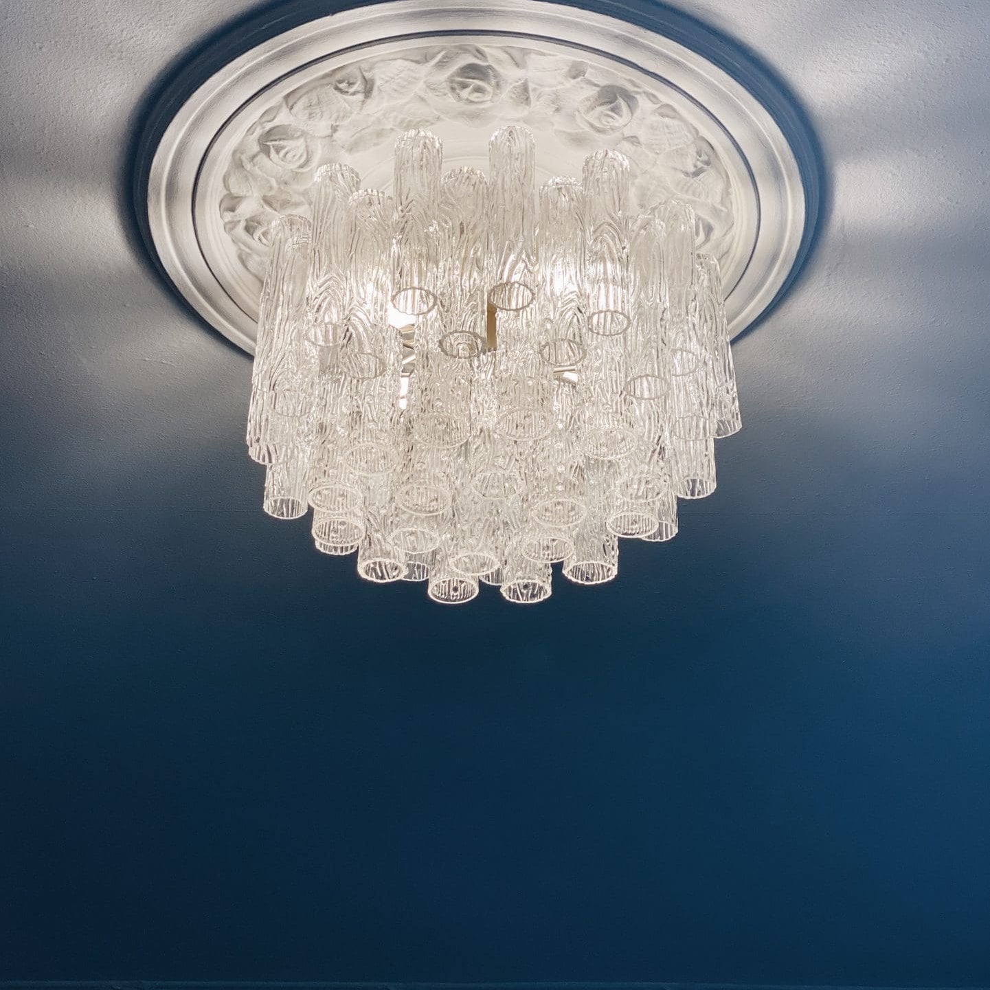 Vintage – Murano chandelier for Venini – 1970 – Transparent - Blushlighting