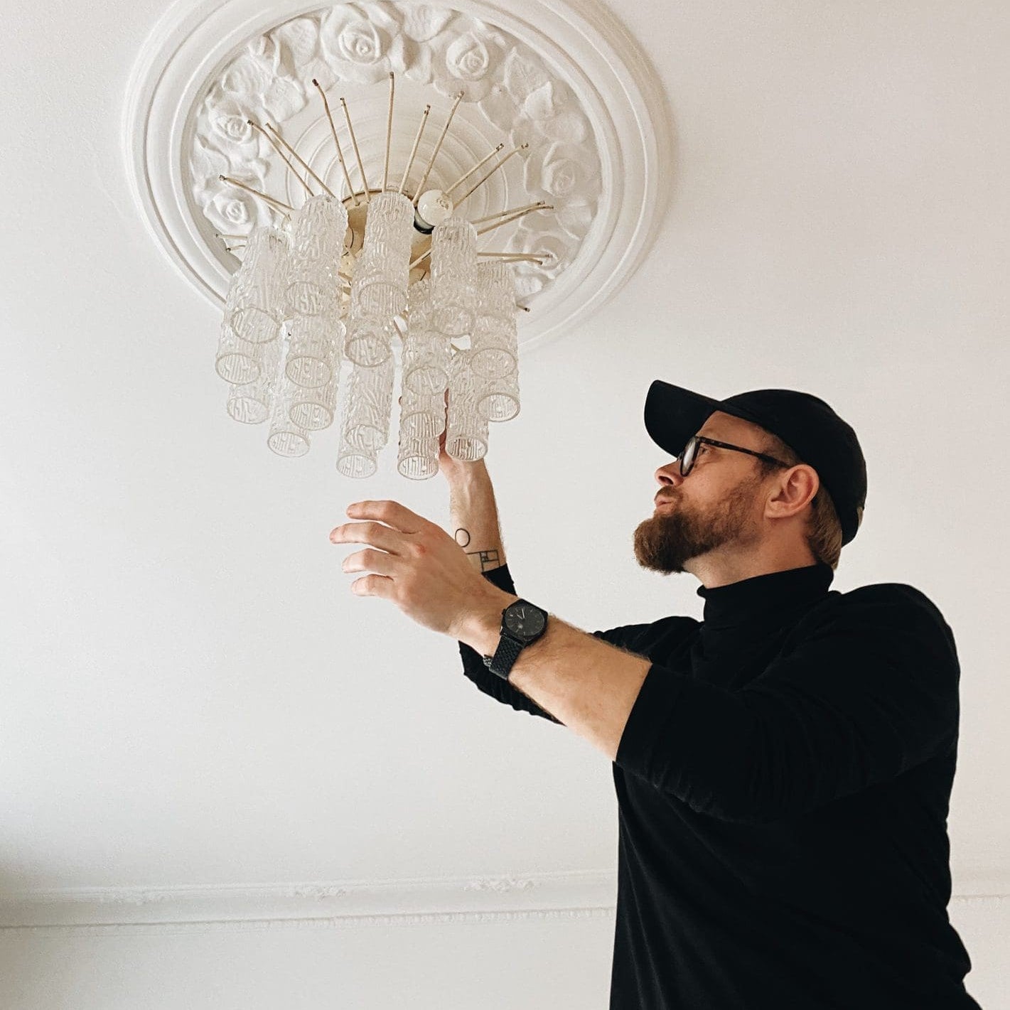 Vintage – Murano chandelier for Venini – 1970 – Transparent - Blushlighting