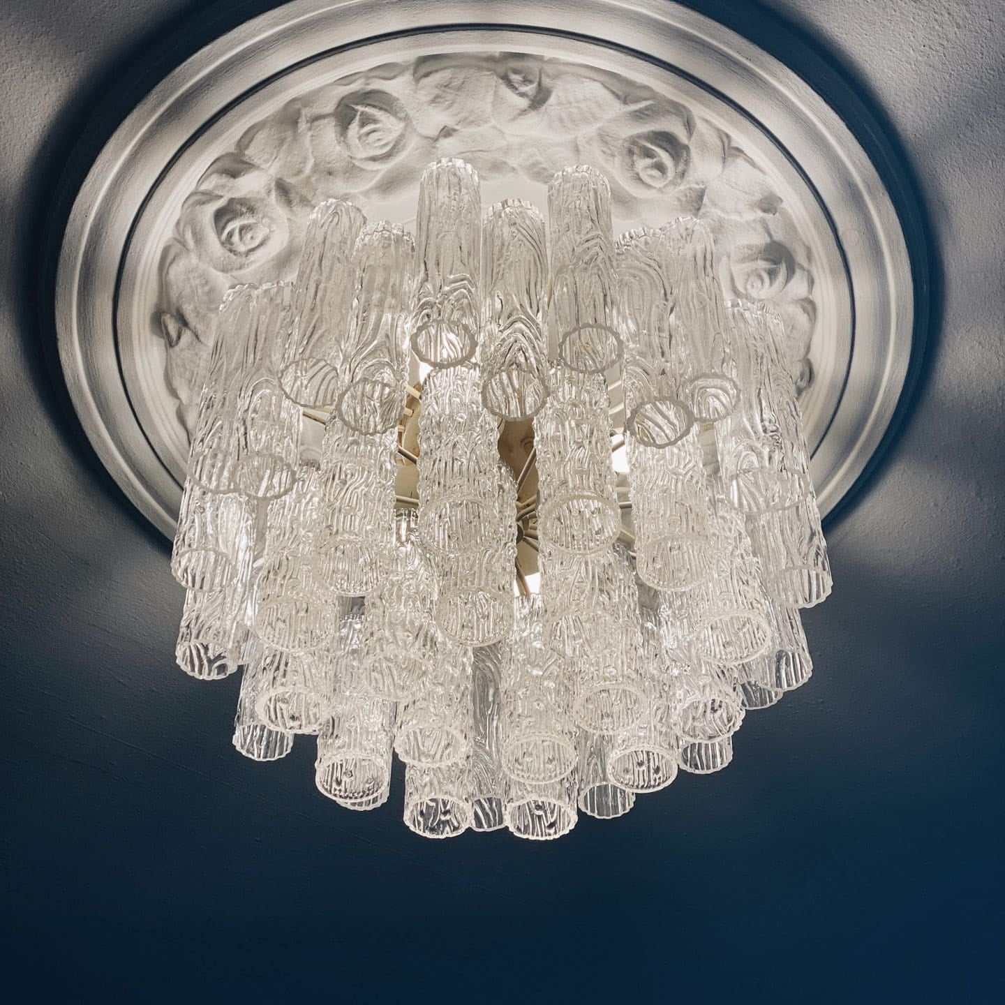 Vintage – Murano chandelier for Venini – 1970 – Transparent - Blushlighting