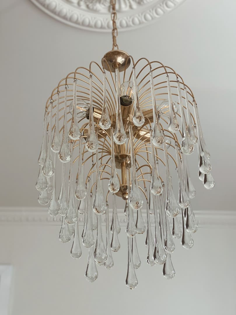 Vintage – Murano chandelier – Teardrop – 68 drops – Clear - Blushlighting