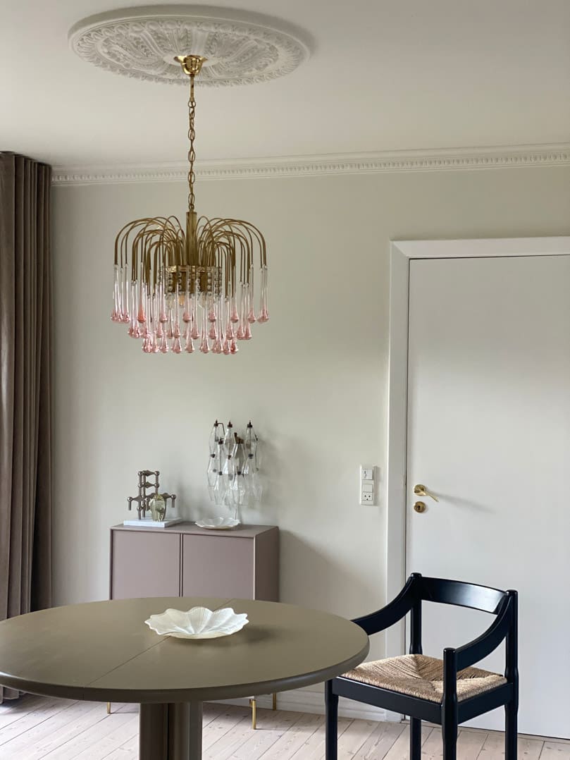 Vintage – Murano Teardrops Chandelier – 70s – Pink prisms - 47CM''DBlushlighting