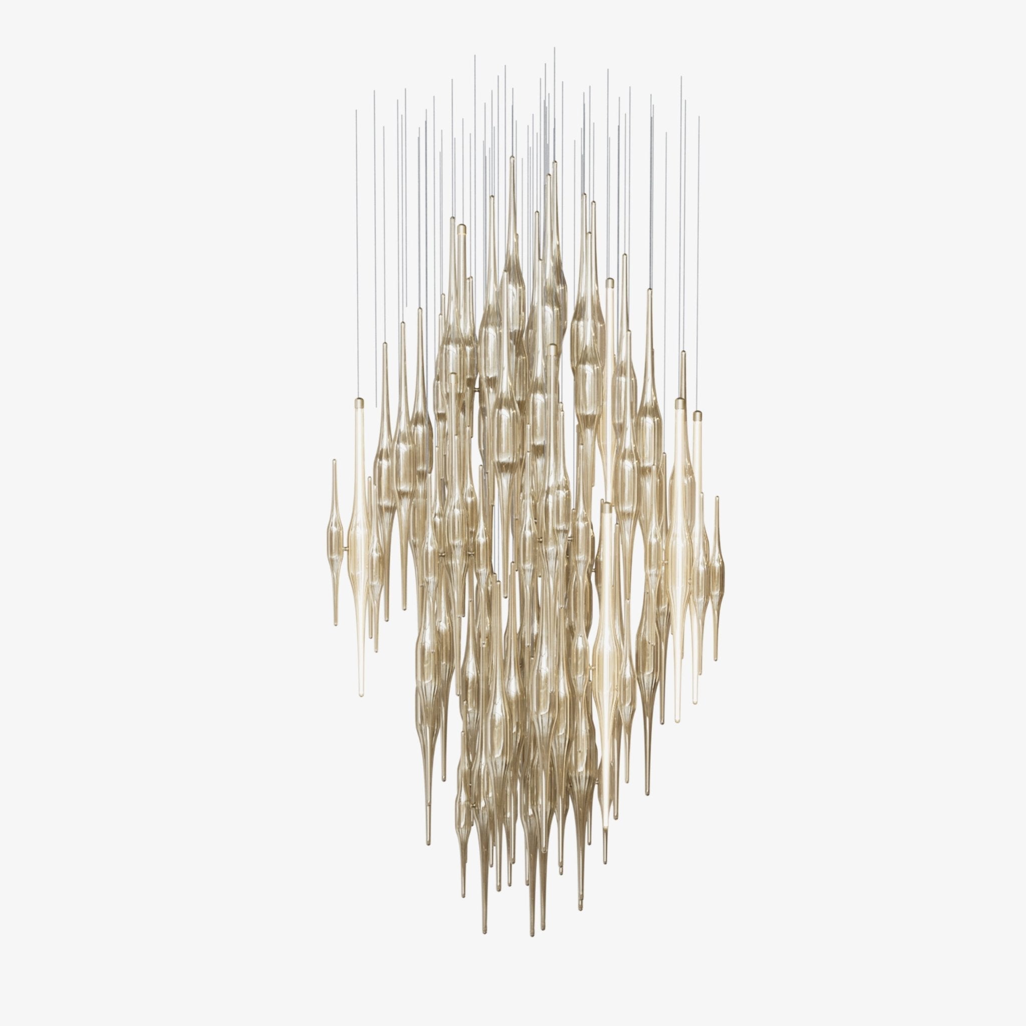 Vitara Glass Drop Chandelier - ∅ 23.6″ x H 78.7″GoldWarm lightBlushlighting