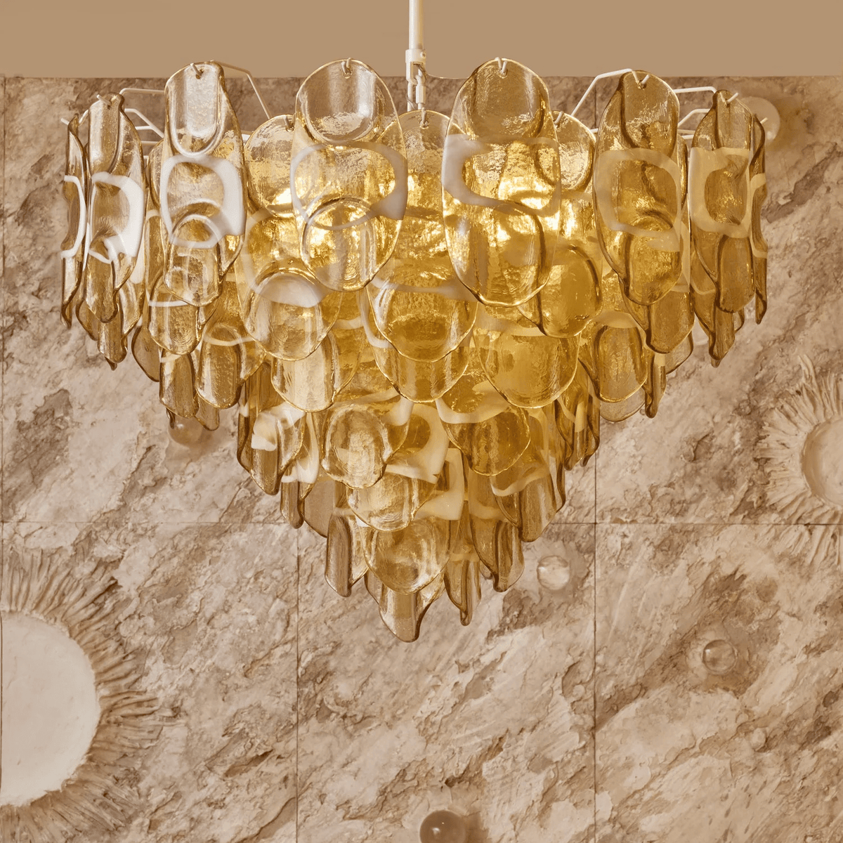 Vivara Glass Chandelier - ∅ 39.4″ x H 27.6″Pink GlassBlushlighting