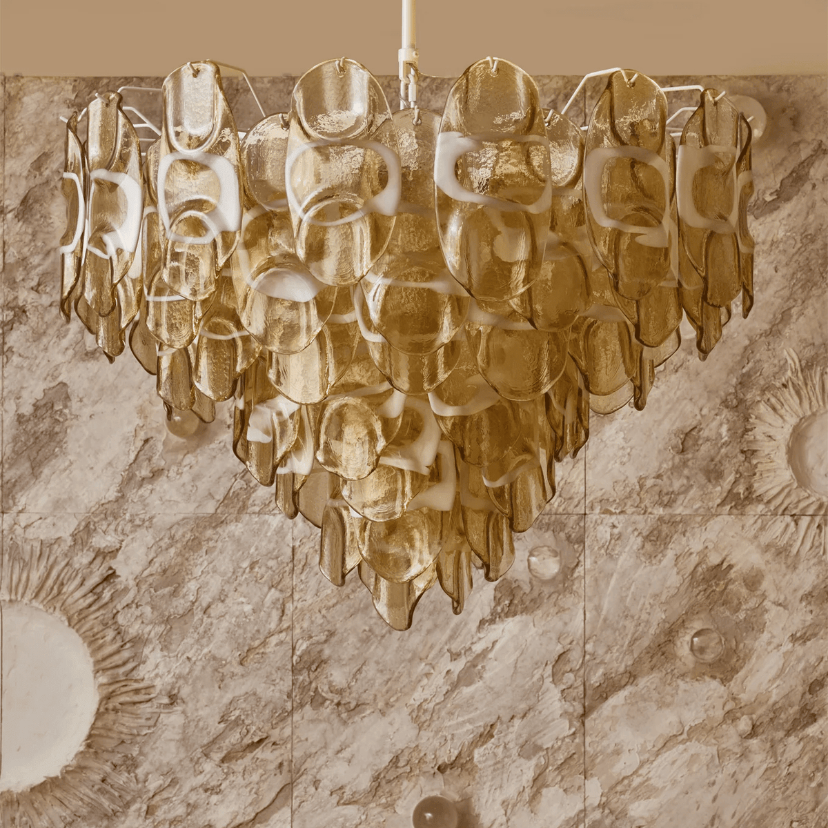 Vivara Glass Chandelier - ∅ 39.4″ x H 27.6″Yellow GlassBlushlighting
