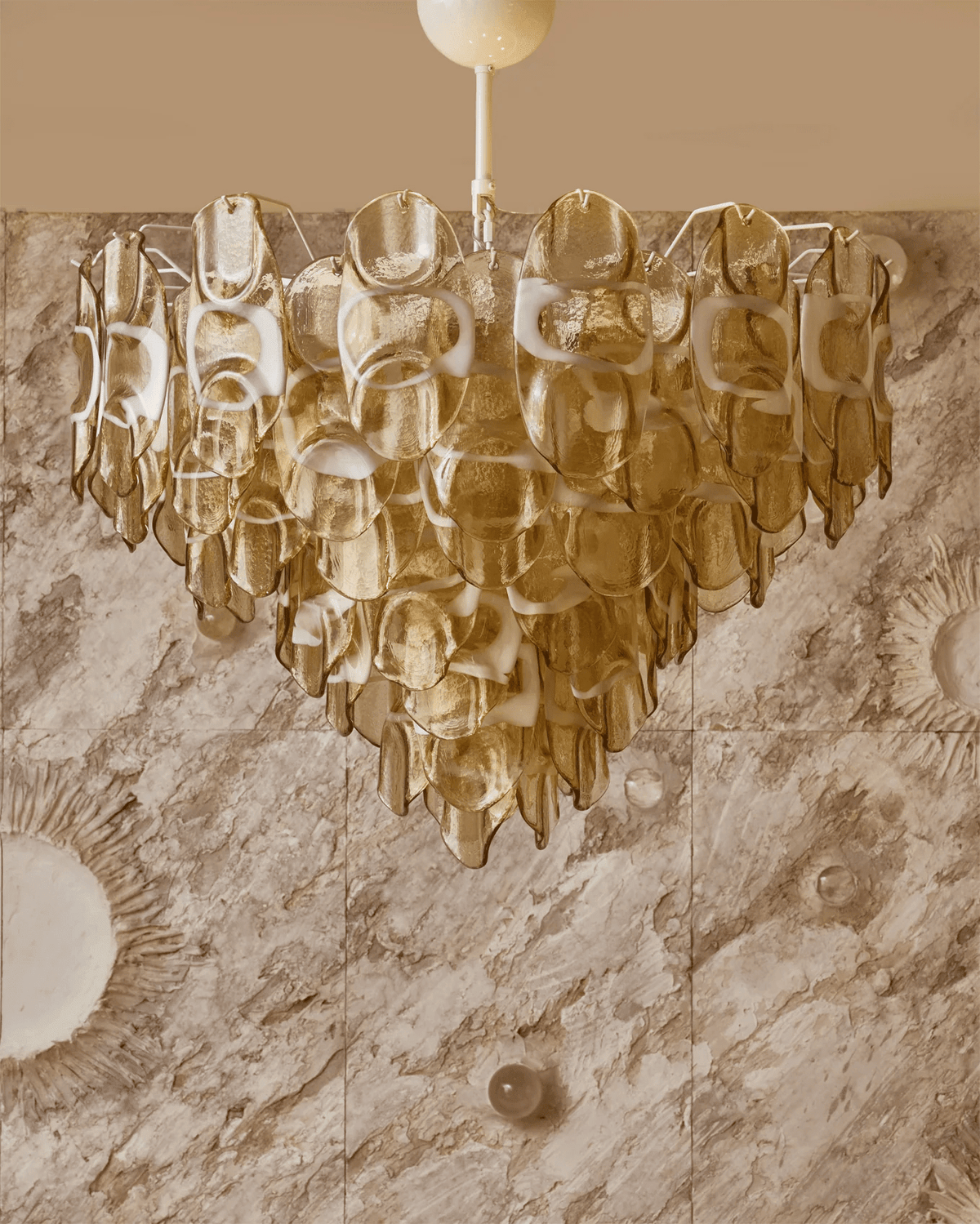 Vivara Glass Chandelier - ∅ 39.4″ x H 27.6″Yellow GlassBlushlighting
