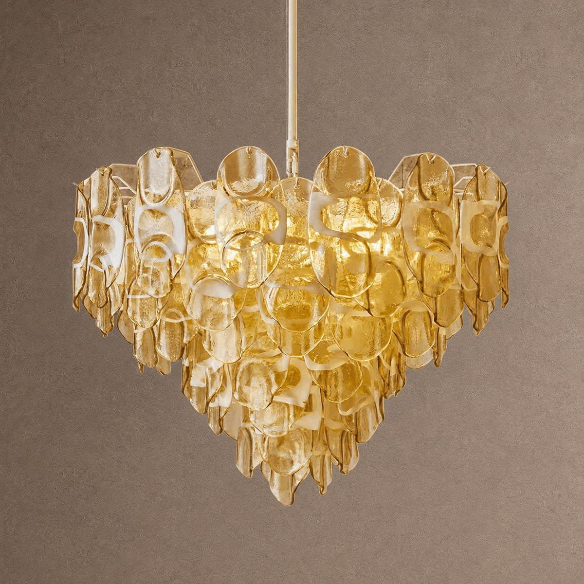 Vivara Tiered Chandelier - ∅ 39.4″ x H 27.6″Yellow GlassBlushlighting