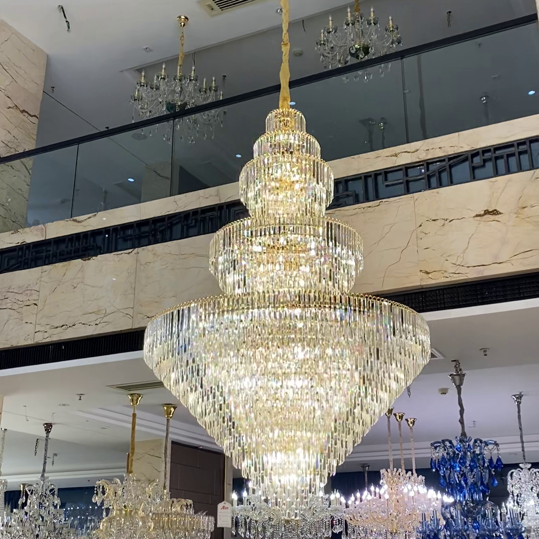 Luxury Multi-tiered Extra Large Crystal Chandelier for Staircase/Foyer/Entryway - Blushlighting