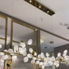Creative Art Grape Chandelier Pure White Nordic Ring and Linear Design for Living Room or Dining Room-Chandeliers-Linear/L47.2"*H118.1"-Warm Light-Blushlighting