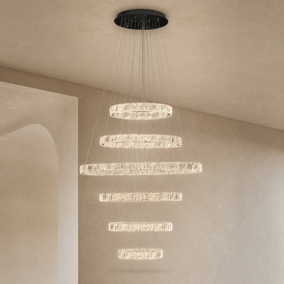 Vortice Crystal Trio Chandelier - Blushlighting