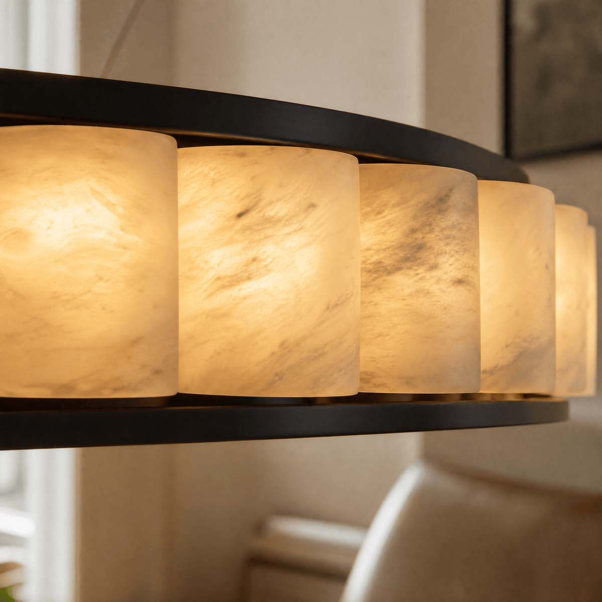 Votelle Modern Alabaster Ring Chandelier - D400×H60Blushlighting