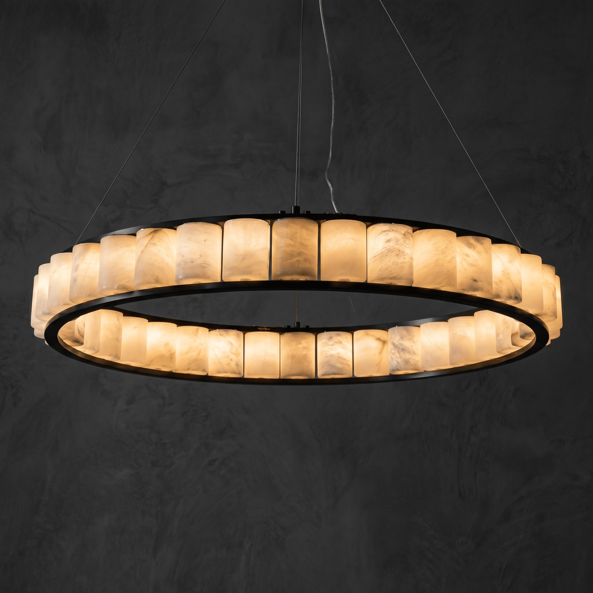 Votelle Modern Alabaster Ring Chandelier - D400×H60Blushlighting
