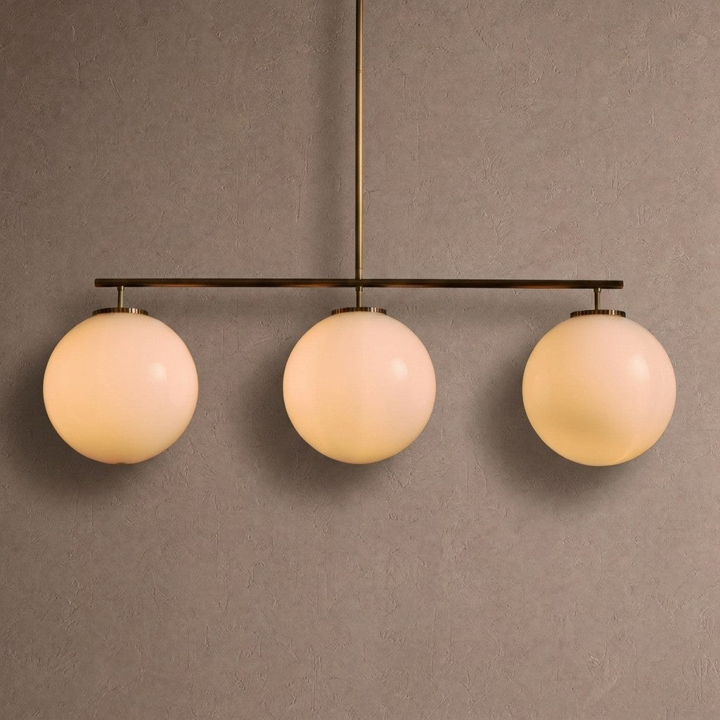 Wescott Linear Globe Chandelier - BrassMilkBlushlighting
