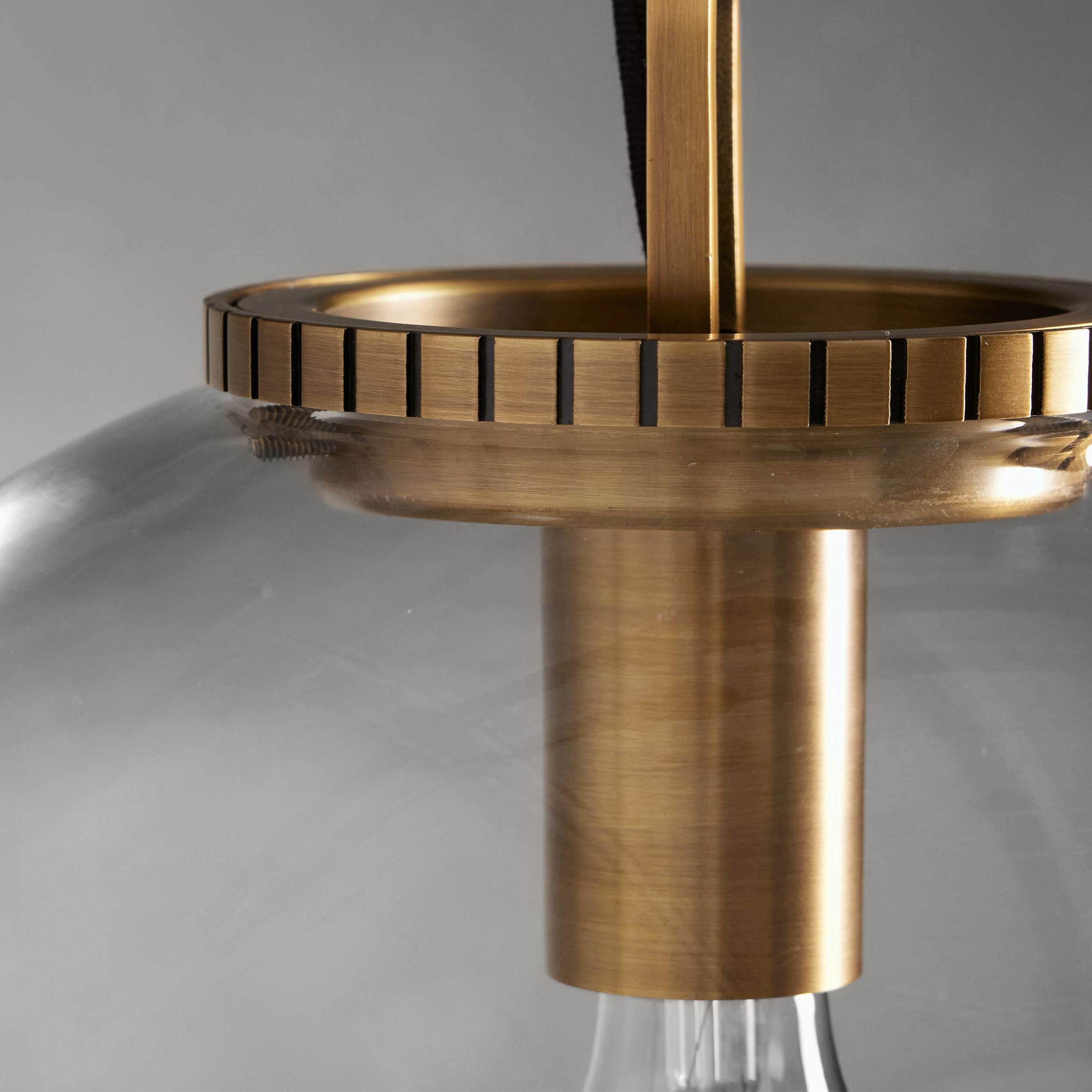 Wescotte Globe Pendant with Chain - BRASSCLEARMEDIUMBlushlighting