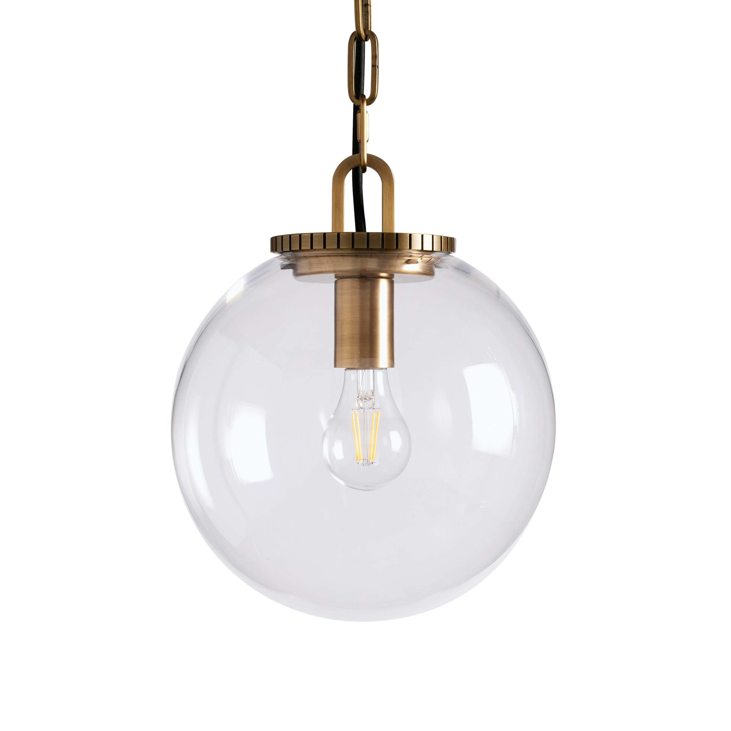 Wescotte Globe Pendant with Chain - BRASSCLEARSMALLBlushlighting