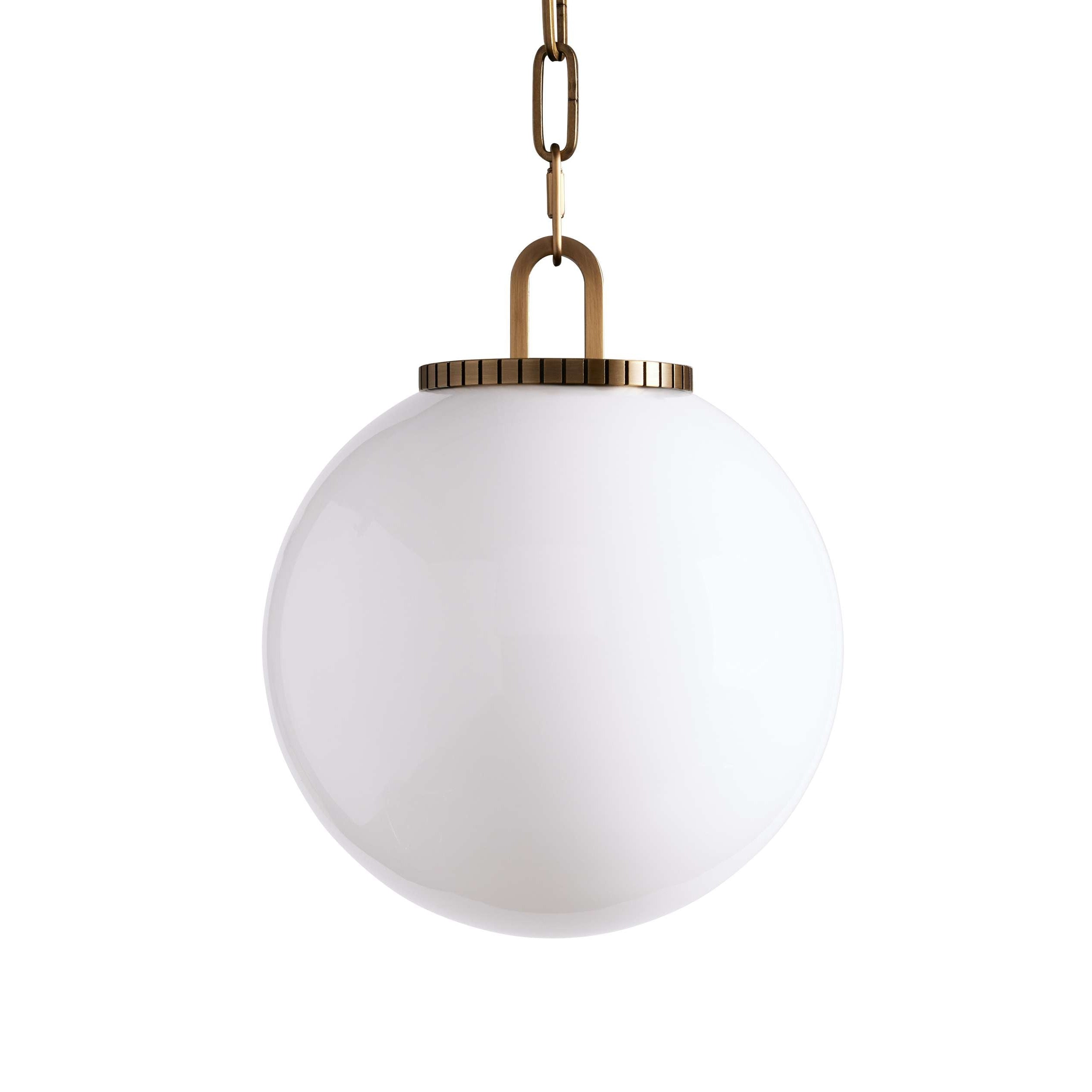 Wescotte Globe Pendant with Chain - BRASSMILKSMALLBlushlighting