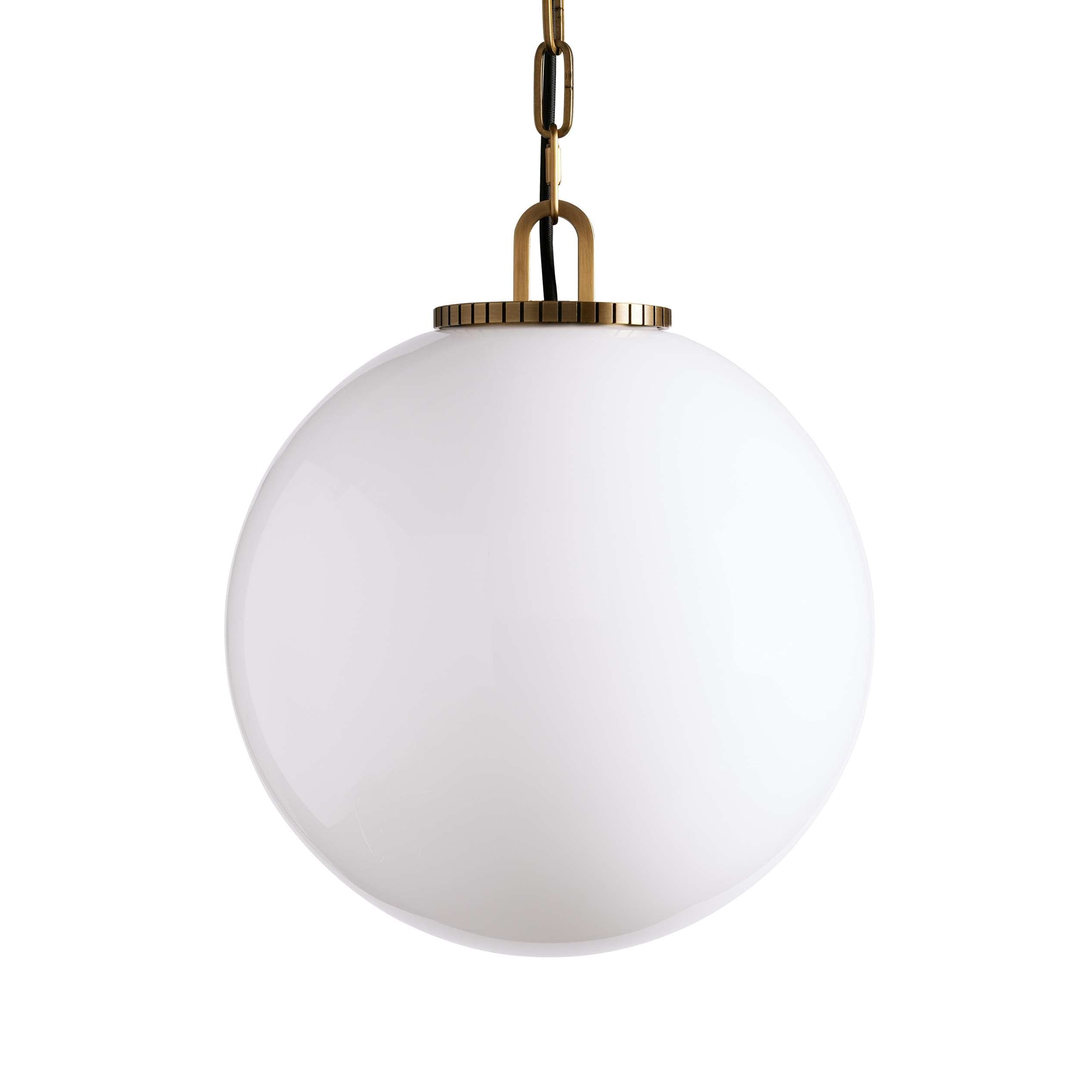 Wescotte Globe Pendant with Chain - BRASSMILKMEDIUMBlushlighting