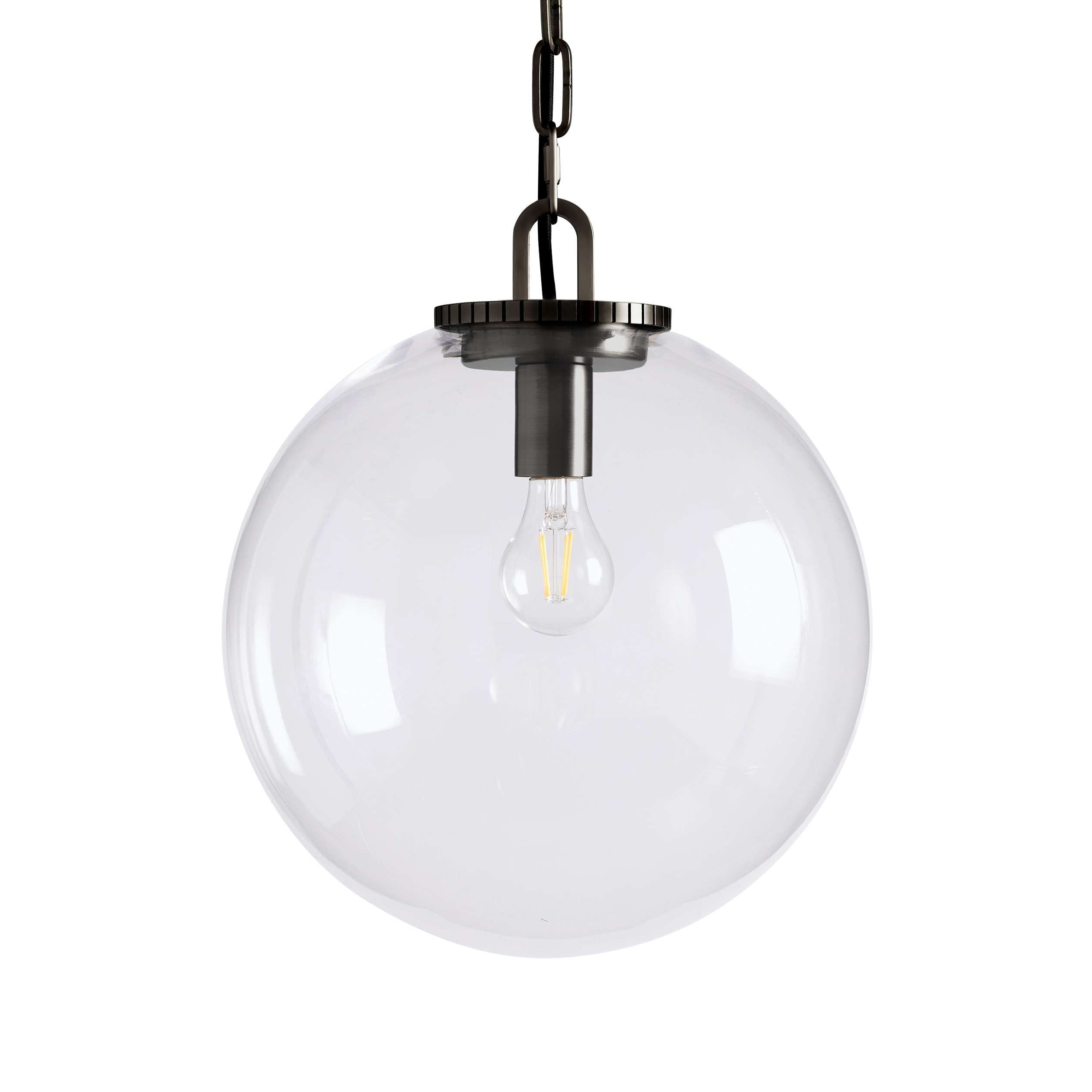 Wescotte Globe Pendant with Chain - BLACKCLEARMEDIUMBlushlighting