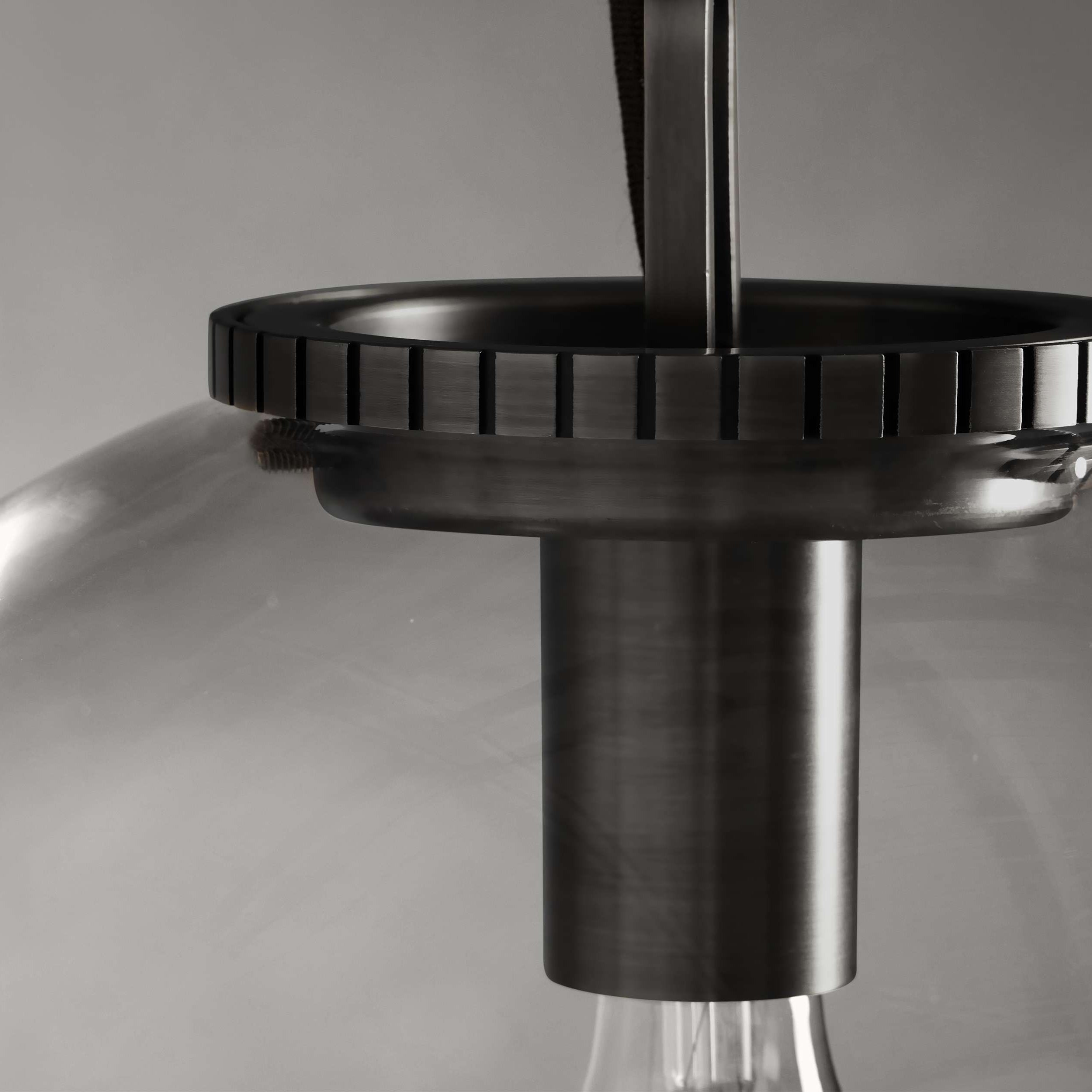 Wescotte Globe Pendant with Chain - BLACKCLEARMEDIUMBlushlighting