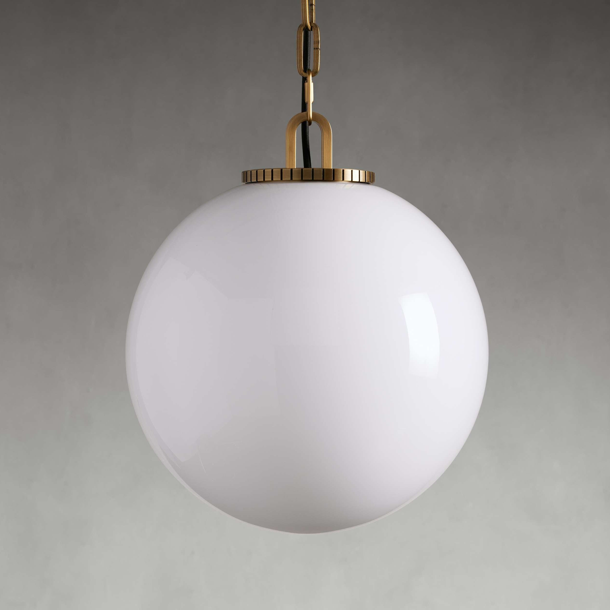 Wescotte Globe Pendant with Chain - BRASSMILKMEDIUMBlushlighting
