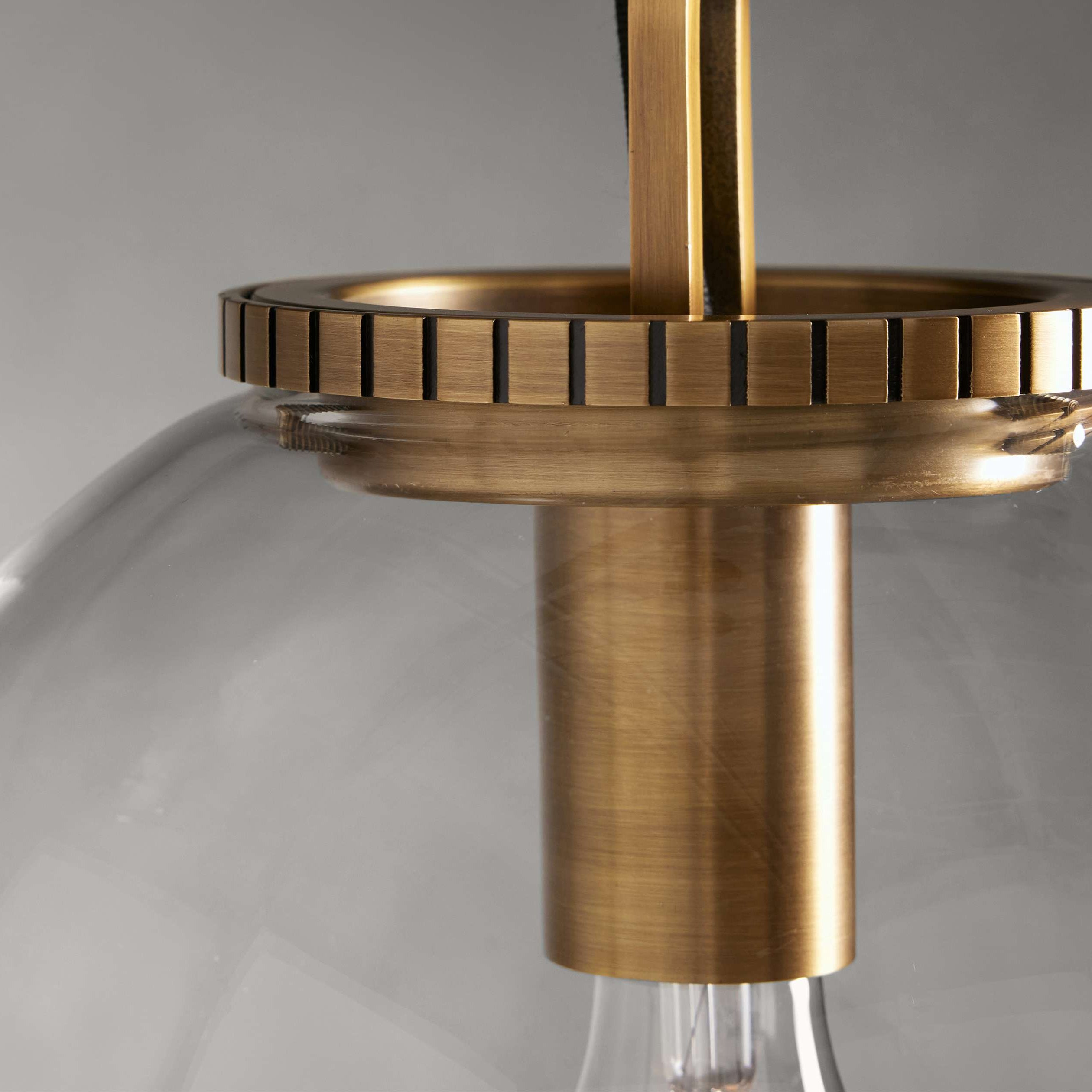 Wescotte Globe Pendant with Chain - BRASSCLEARSMALLBlushlighting