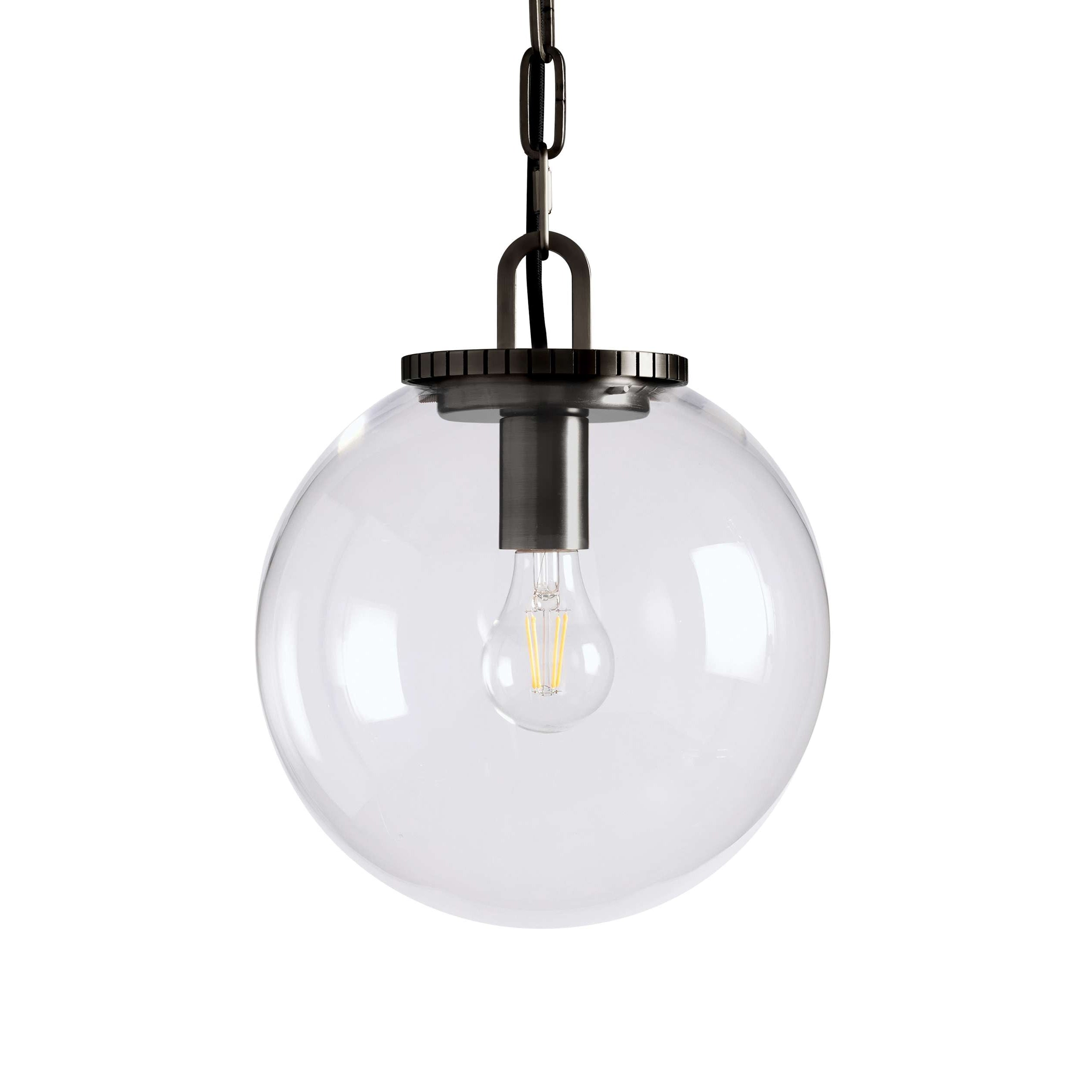 Wescotte Globe Pendant with Chain - BLACKCLEARSMALLBlushlighting
