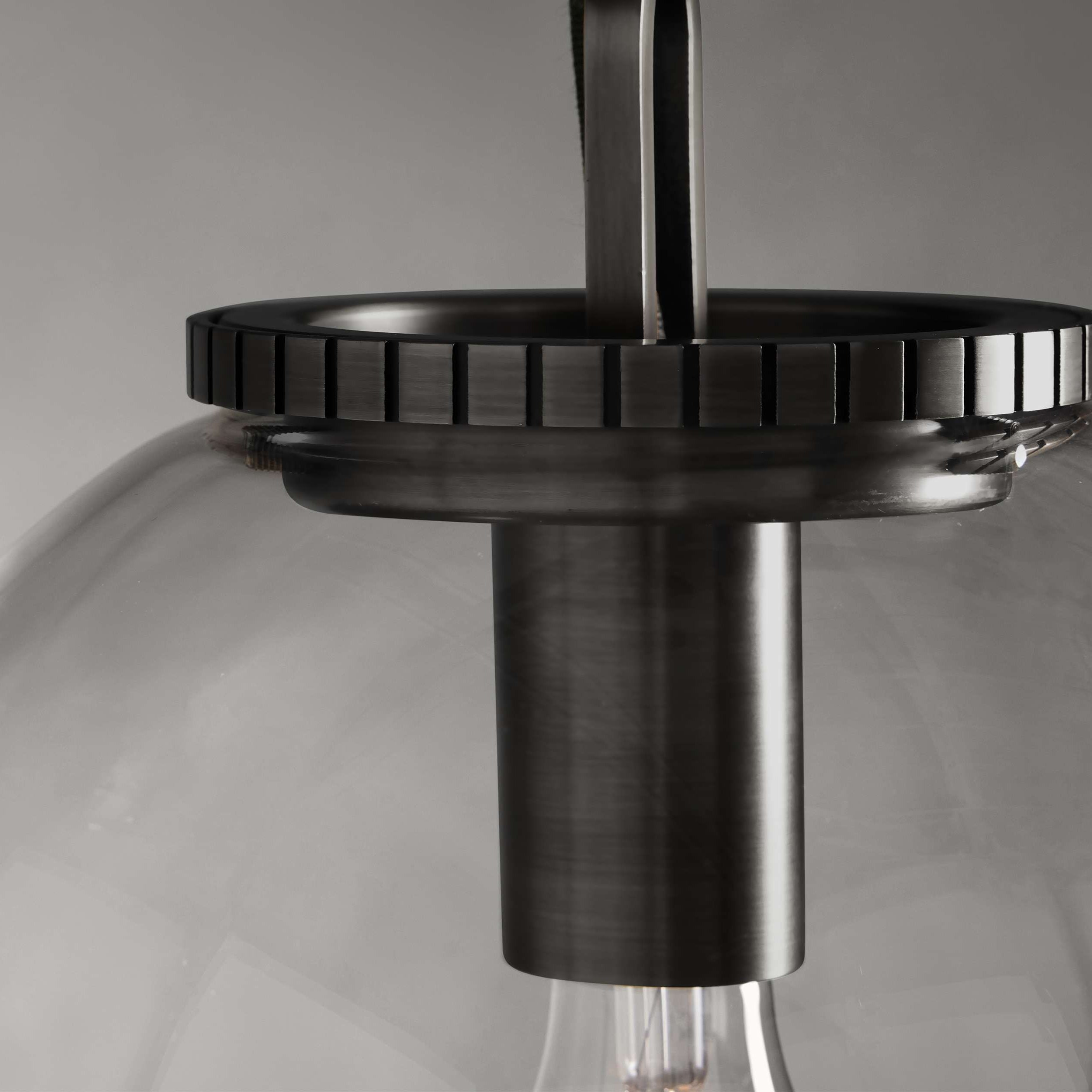 Wescotte Globe Pendant with Chain - BLACKCLEARSMALLBlushlighting