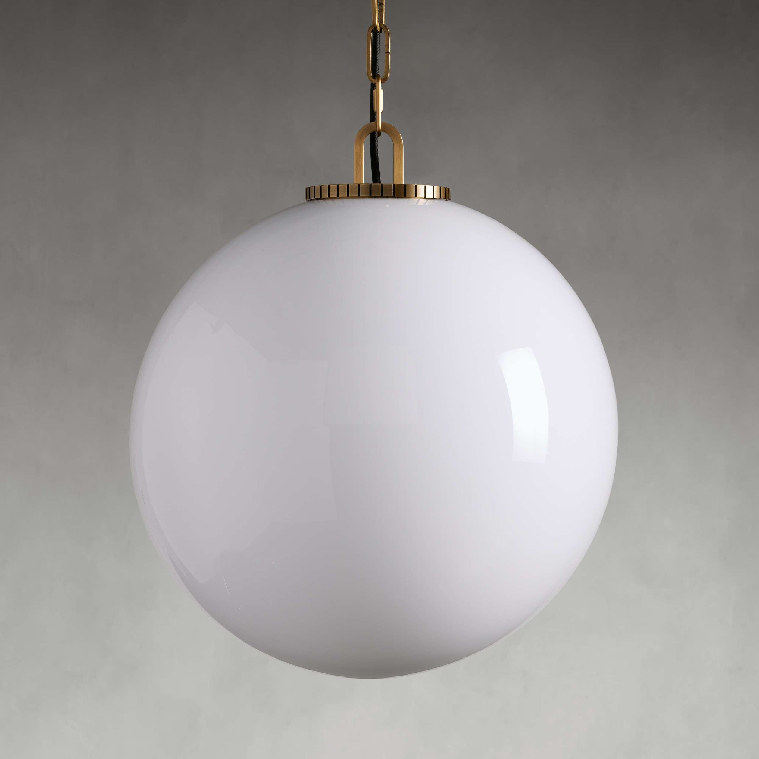 Wescotte Globe Pendant with Chain - BRASSMILKLARGEBlushlighting