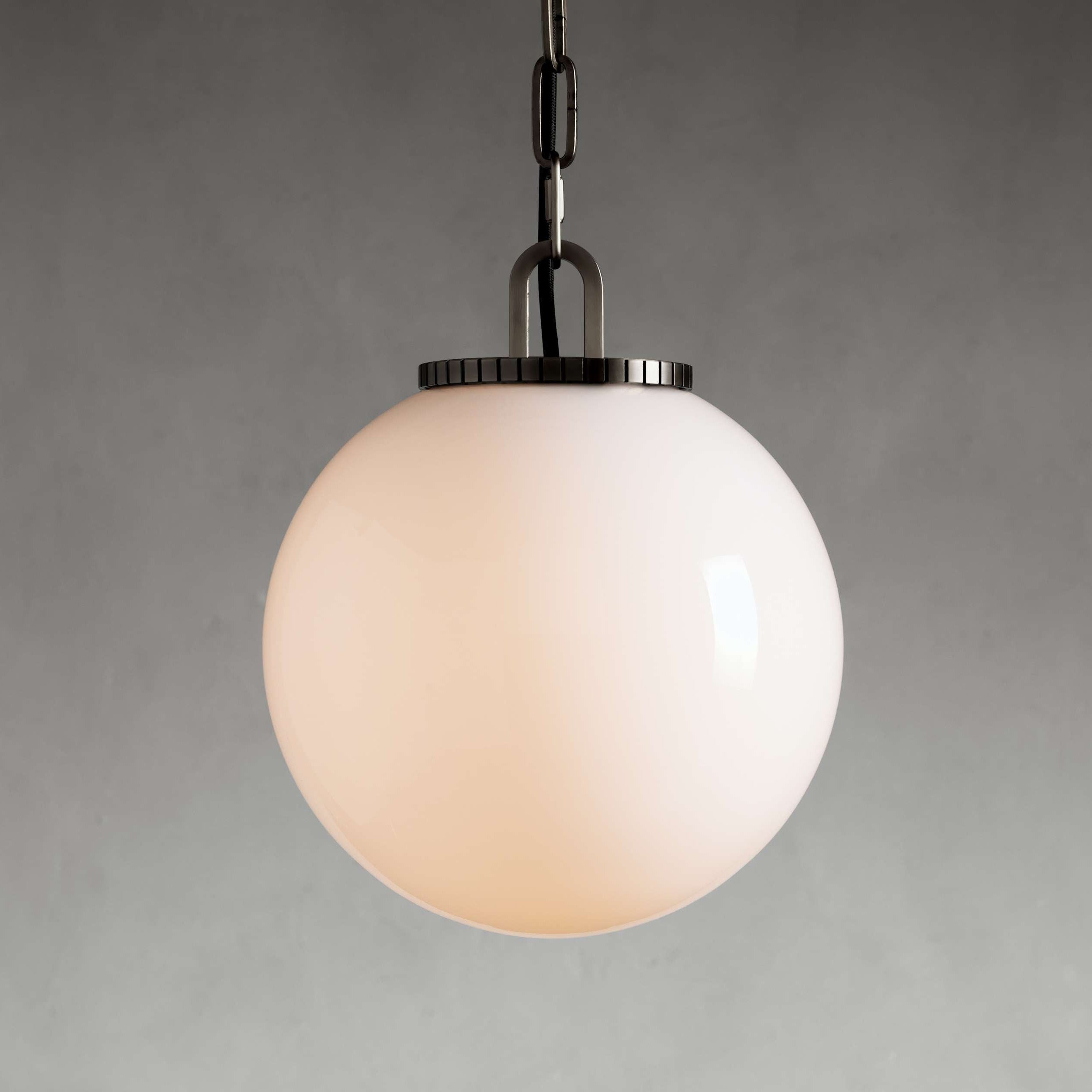 Wescotte Globe Pendant with Chain - BLACKMILKSMALLBlushlighting