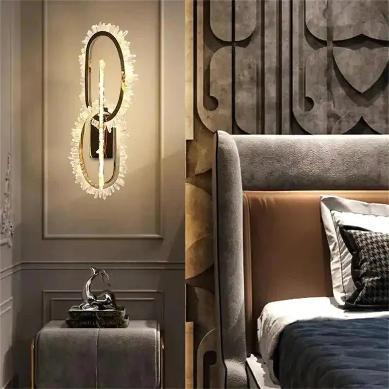Wesley Modern Rock Crystal Wall Sconce - LargeBlushlighting
