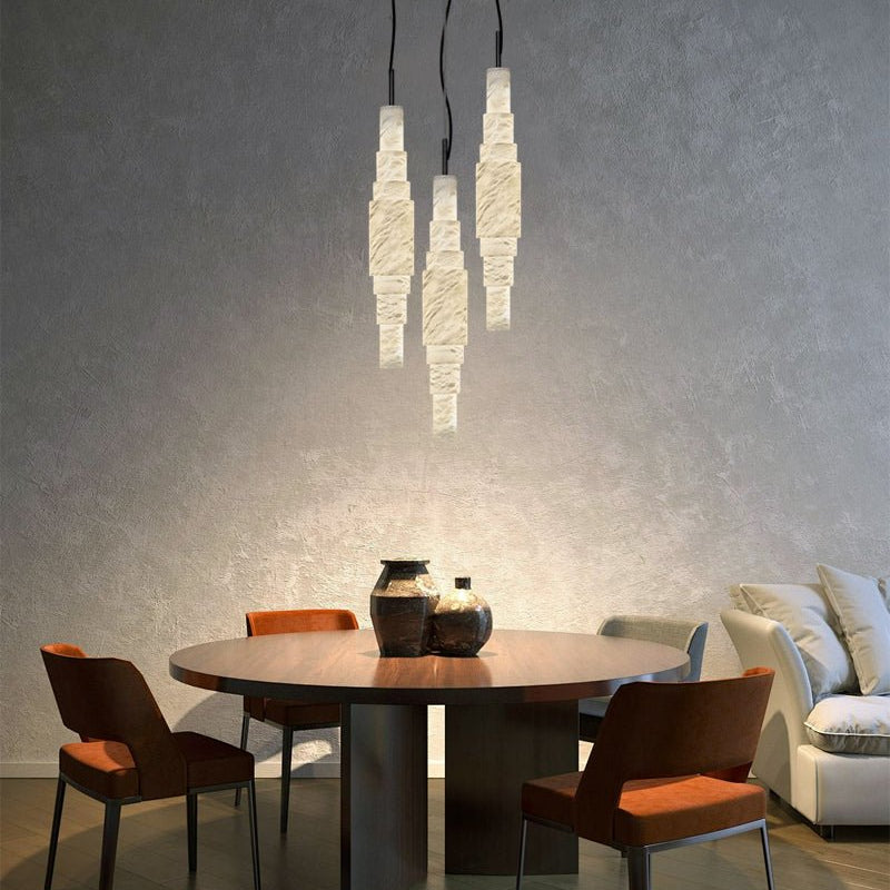 White Alabaster Cluster Pendant Lamp 3-lights for kitchen Island - 1-LightWhiteBlushlighting