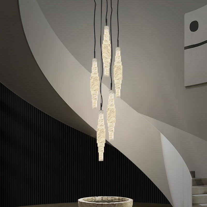 White Alabaster Cluster Pendant Lamp 3-lights for kitchen Island - 1-LightWhiteBlushlighting