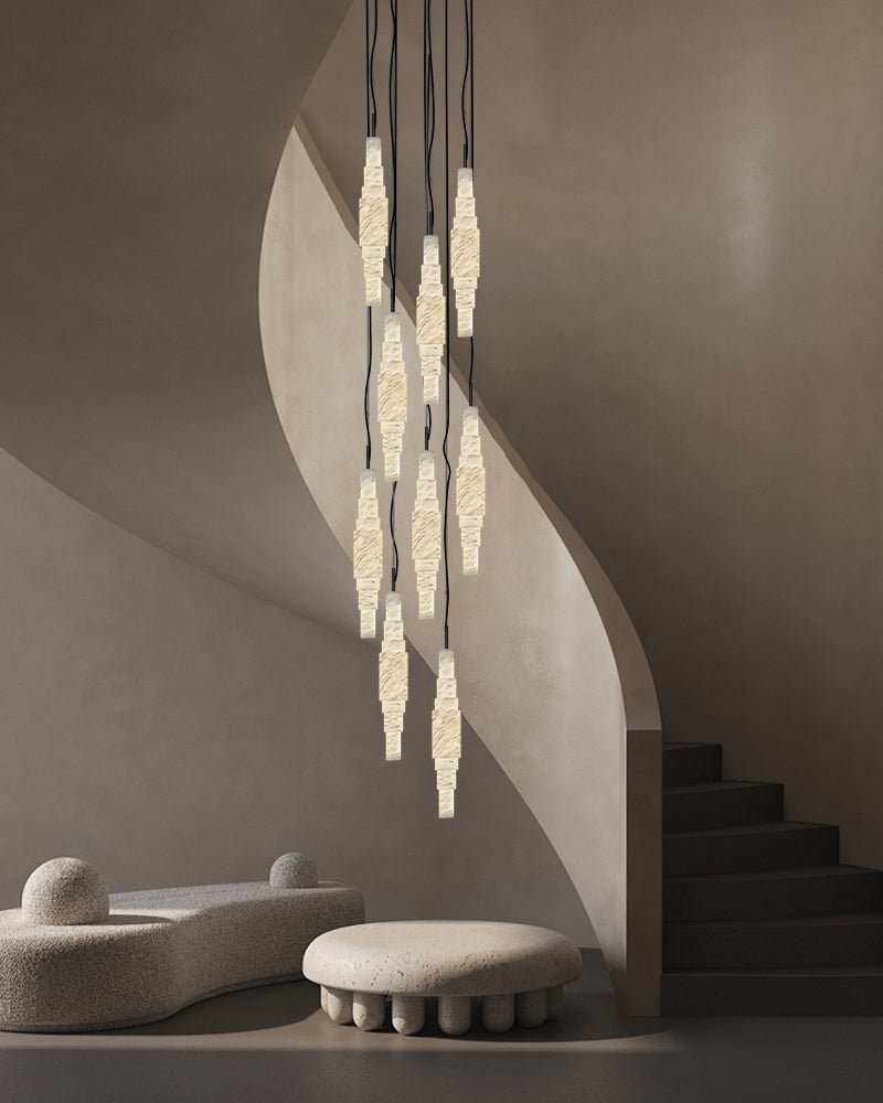White Alabaster Cluster Pendant Lamp 3-lights for kitchen Island - 1-LightWhiteBlushlighting