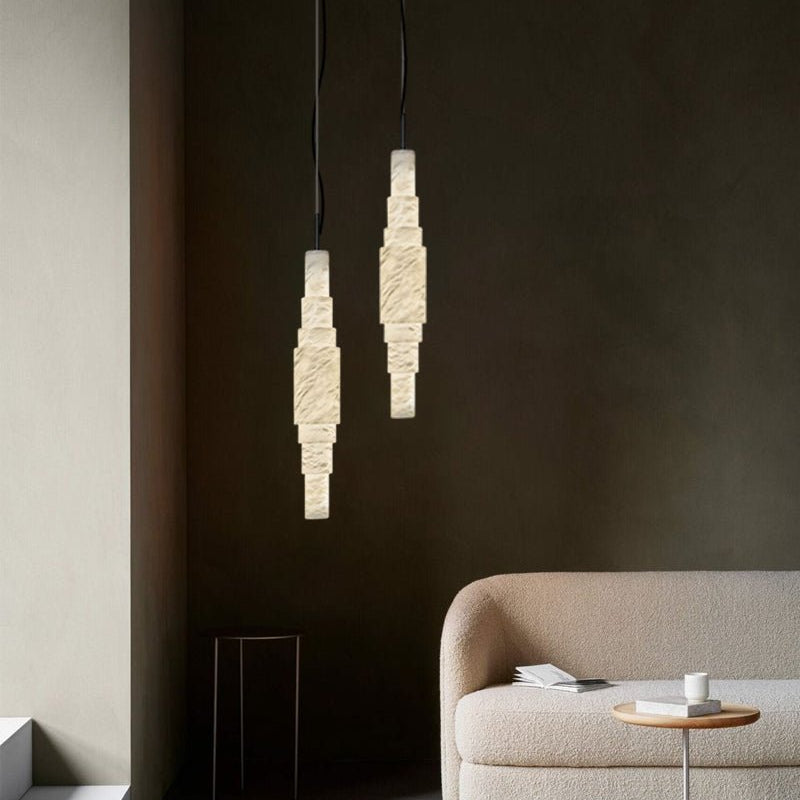 White Alabaster Cluster Pendant Lamp 3-lights for kitchen Island - 1-LightWhiteBlushlighting