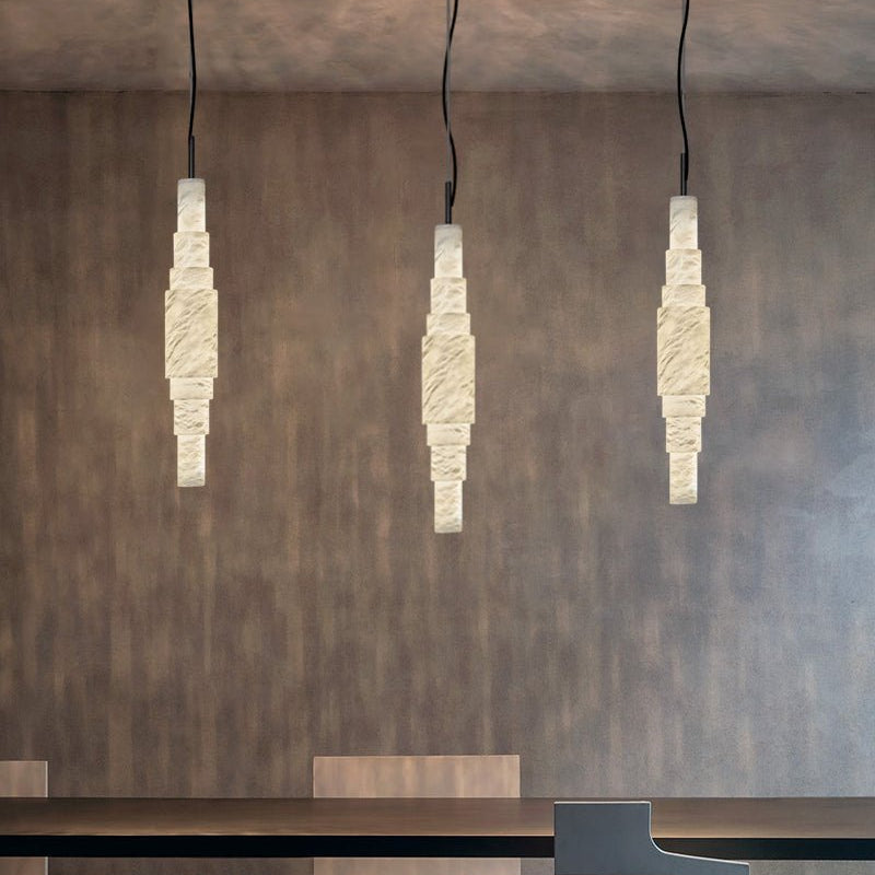 White Alabaster Cluster Pendant Lamp 3-lights for kitchen Island - 1-LightWhiteBlushlighting