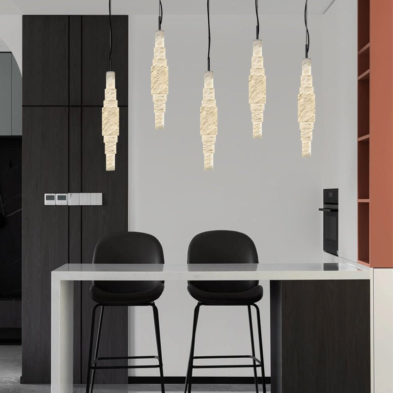 White Alabaster Cluster Pendant Lamp 3-lights for kitchen Island - 1-LightWhiteBlushlighting