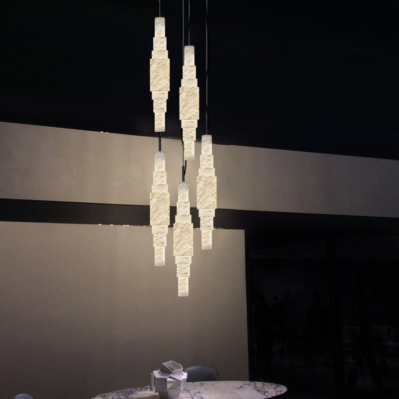 White Alabaster Cluster Pendant Lamp 3-lights for kitchen Island - 1-LightWhiteBlushlighting