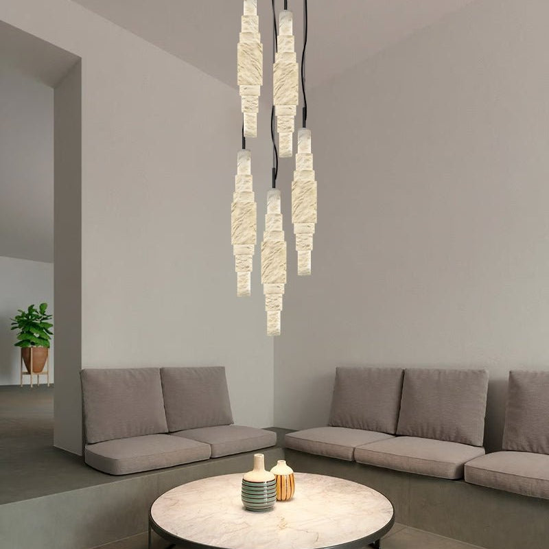 White Alabaster Cluster Pendant Lamp 3-lights for kitchen Island - 1-LightWhiteBlushlighting