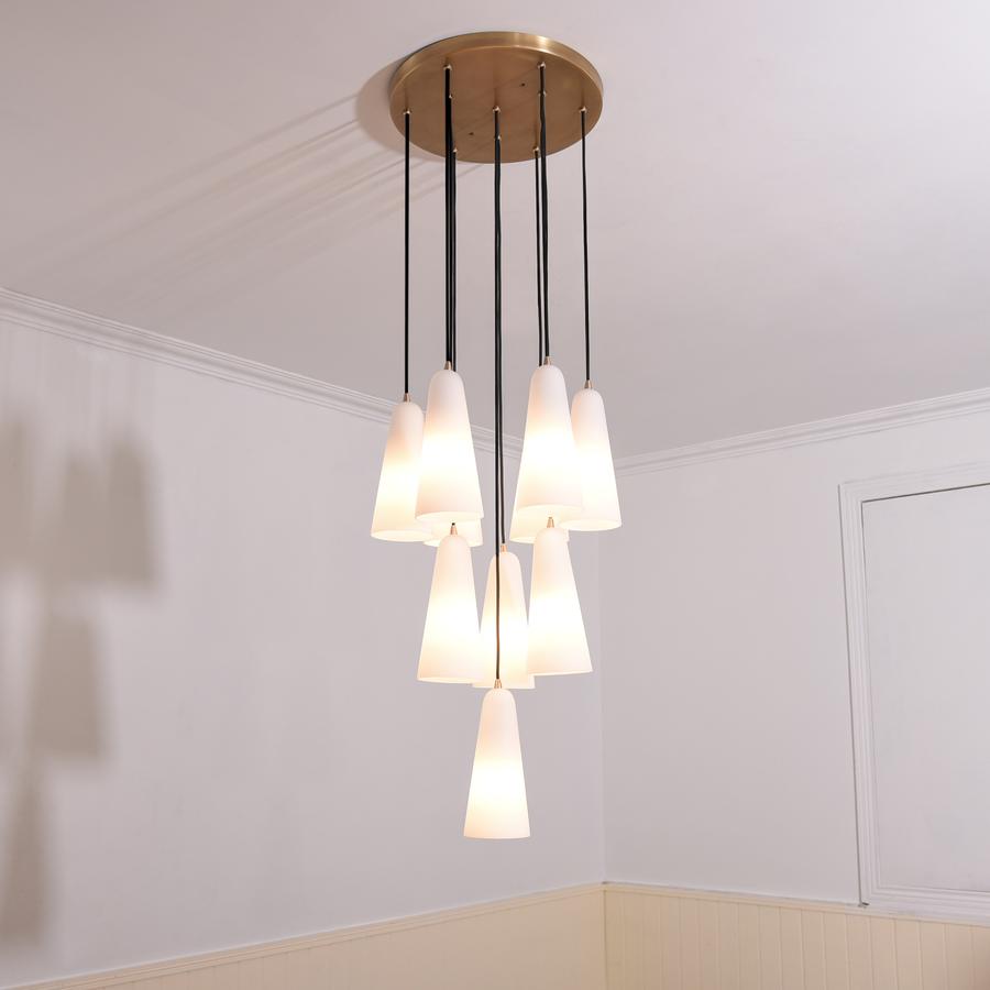 White Ceramics Round Chandelier 18" 10-light-Chandelier-Blushlighting-Blushlighting