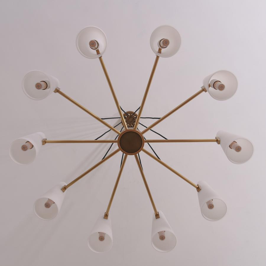 White Ceramics Round Chandelier 44", 10-lights-Chandelier-Blushlighting-Blushlighting