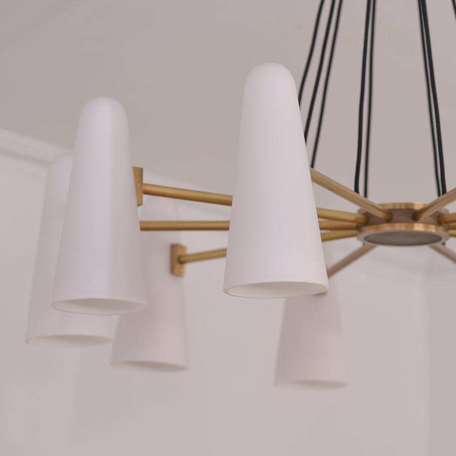 White Ceramics Round Chandelier 44", 10-lights-Chandelier-Blushlighting-Blushlighting