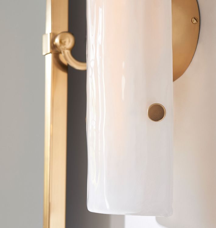 Womter 16" LED Clear Fluted Glass Wall Sconce