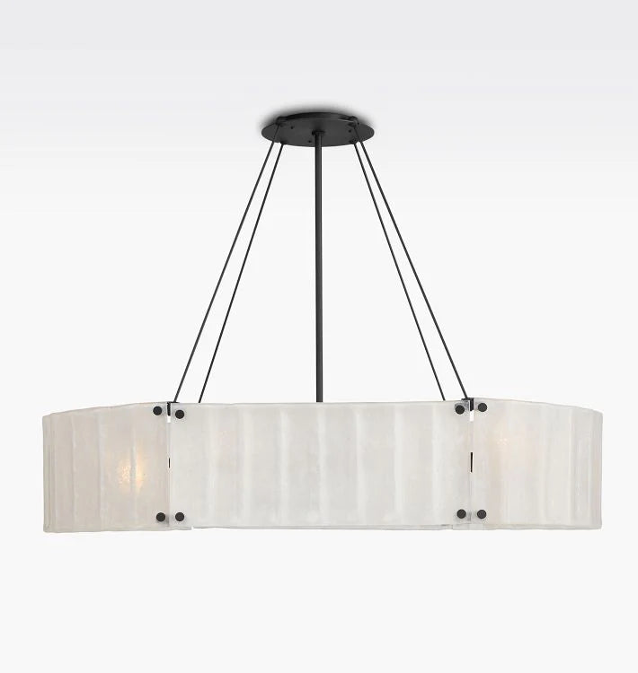 Willamette Glass Linear Chandelier 48''-Bronze-White-Blushlighting