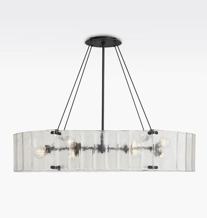 Willamette Glass Linear Chandelier 48''-Bronze-Clear-Blushlighting