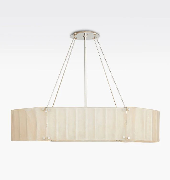 Willamette Glass Linear Chandelier 48''-Nickel-Champagne-Blushlighting