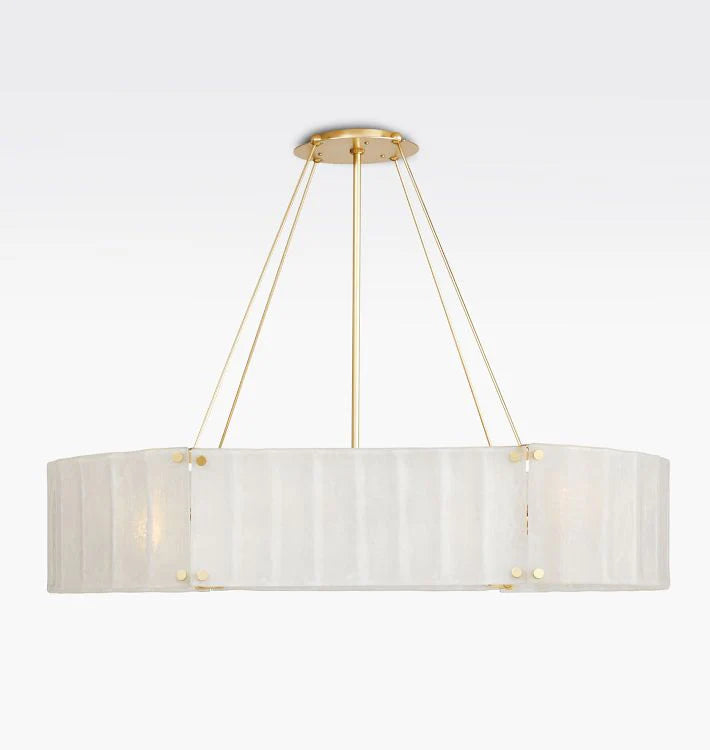 Willamette Glass Linear Chandelier 48''-Brass-White-Blushlighting