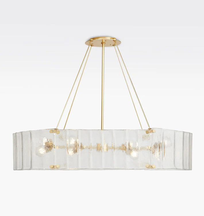 Willamette Glass Linear Chandelier 48''-Brass-Clear-Blushlighting